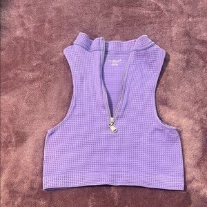 Urban Outfitters Lavender Zip-Up Crop Top
